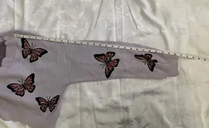 Arizona Jean Co Cardigan Women’s XS Lavender Cropped Sweater Butterfly thumbnail 7