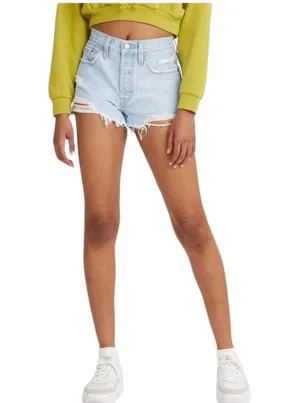 NWT Levi's 501 Original Fit High Rise Denim Distressed Shorts 28 thumbnail 1