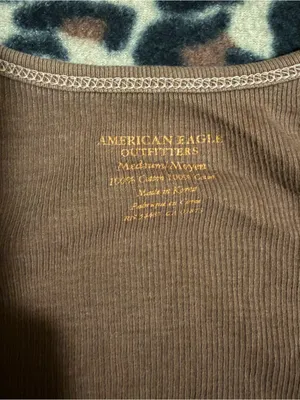 2000s vintage style american eagle whimsical brown ribbed tank top with sequin thumbnail 9