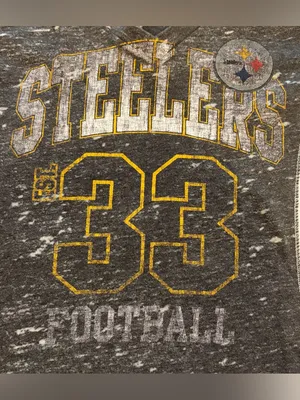 Team Apparel Women's Heather Black Steelers Short Sleeve Tee Size Small thumbnail 8