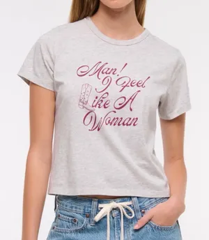 NWT- Abercrombie & Fitch Shania Twain Western Cotton Skimming Tee size large thumbnail 1