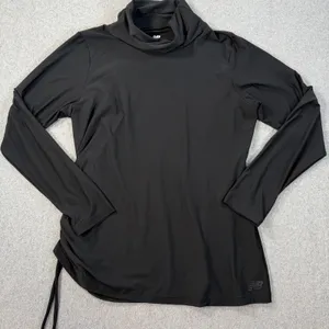 New Balance Women's XL Black Ruched Side Activewear Top Long Sleeve Cowl Neck thumbnail 1