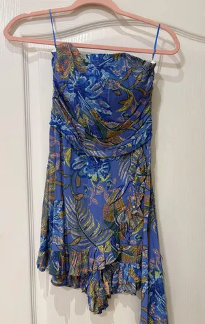 Boutique Blue Floral Romper thumbnail 1