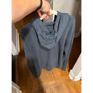 Aviator Nation 5 Stripe Zip Hoodie in charcoal and blue xxl thumbnail 4