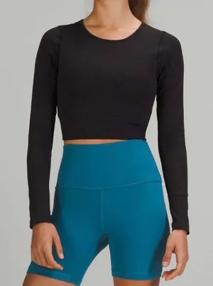 Lululemon Ebb to Street Long Sleeve Black Size 2 thumbnail 1