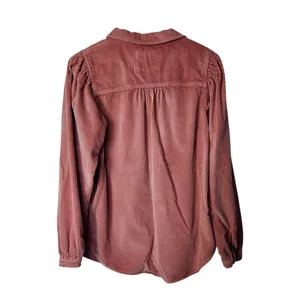 American Eagle Pink Long Sleeve Oversized Corduroy Button-Up Shirt Size Small thumbnail 2