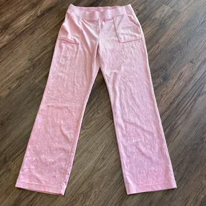 Juicy Couture Logo Embossed Pink Velour Tracksuit with Hoodie Top Small Bottom M thumbnail 7