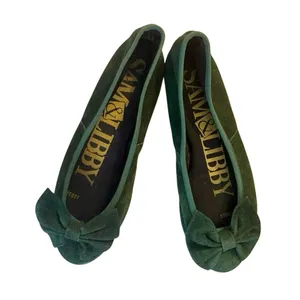 Vintage 90's Sam & Libby Ballet Flats in Forest Green Suede sz. 8.5 thumbnail 2