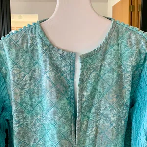Quilted Chenille Blue Jacket Size M thumbnail 2