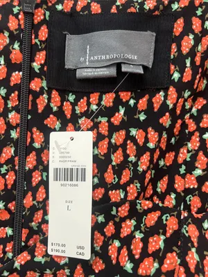 Anthropologie Women’s Cecily Fit & Flare Sweetheart Midi Dress Raspberry Print L thumbnail 5