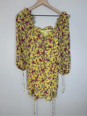 For Love & Lemons Viral Beaumont Silk Floral Mini Dress size Medium $298 thumbnail 8