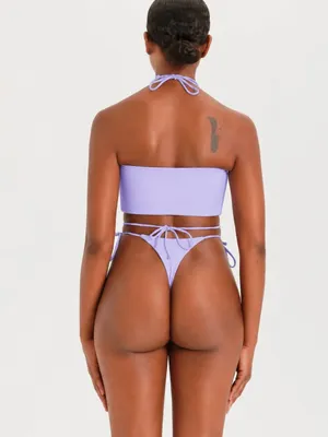 Riot Swim - Ila Thong Bottom - Wisteria Purple - Size L - New With Tags thumbnail 3