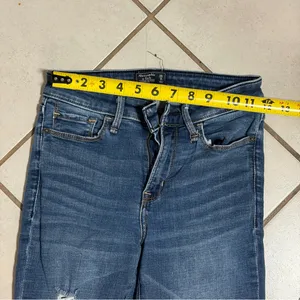 Abercrombie & Fitch Women Harper‎ Low Rise Ankle Distressed Blue Jeans size 0S thumbnail 8