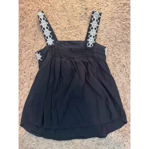 Universal Thread Black Embroidered Boho‎ Babydoll Tank Top XS thumbnail 5