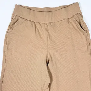 Pact Wide Leg Pant Women's Large Organic Rib Cotton Pull On Lounge Airport Beige thumbnail 4