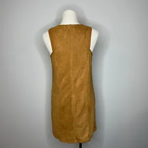 Monteau- Brown Faux Suede Shift Dress thumbnail 3