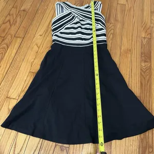 Anthropologie Maeve NWT Black White Crosswise Flare Bandage Dress‎ Size 2 thumbnail 7