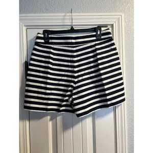 J.Crew Striped Shorts Womens 10 Navy White Nautical High‎ Rise Cotton AL596 NWT thumbnail 2