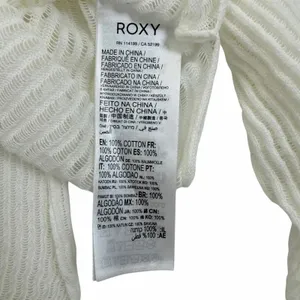 New Roxy Santa Monica Pullover Sweater White Open Knit Cotton High Low Size S thumbnail 8