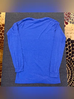 Theta Bella Canvas Royal Blue Tee with White Custom Ink Print thumbnail 3