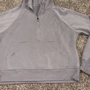 RECREATION Grey Half-Zip Athletic Hoodie Pocket Sweatshirt Womens Small thumbnail 10