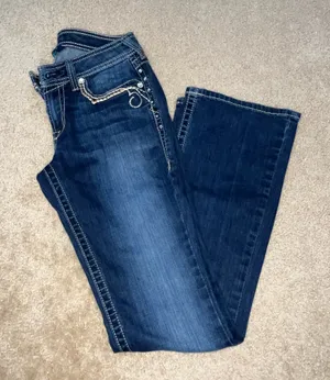 Ariat Womens Jeans Size 28L Dark Wash Embroidered Bootcut Western Denim thumbnail 1