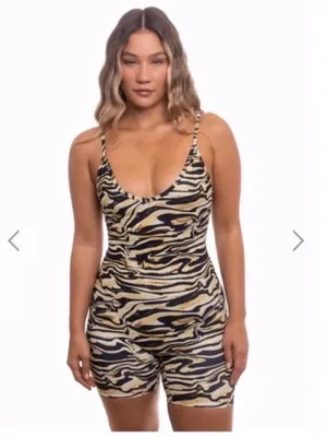 Skatie Sydne Bodysuit Romper Weho Animal Print small NWT playsuit summer zebra thumbnail 2