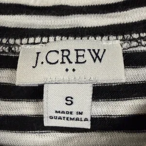J.Crew S Black White Striped T-Shirt Dress Tie Waist‎ Short Sleeve 100% Cotton thumbnail 5