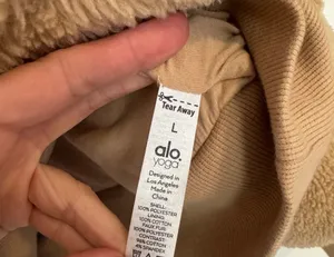 Alo Yoga Sherpa Streetside Half-Zip Hoodie Camel Large thumbnail 7