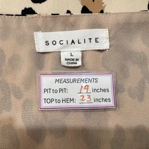 Socialite Tank Cami Sz L Beige V Neck Animal Print Lace Trim Spaghetti Straps thumbnail 5
