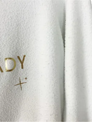 Wildfox Foxy Lady White Crewneck Fleece Sweatshirt Gold Foil Text XS Women’s thumbnail 5