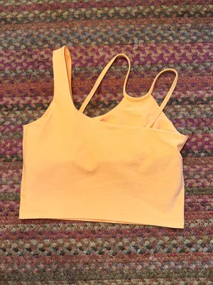 BEYOND YOGA Peach Asymmetrical One-Shoulder Crop Top thumbnail 3