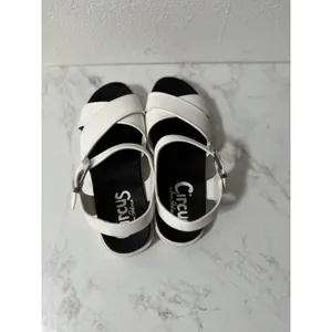 Circus by Sam Edelman Sandals Womens 9 White Cross Strap Platform Lug Sole thumbnail 6