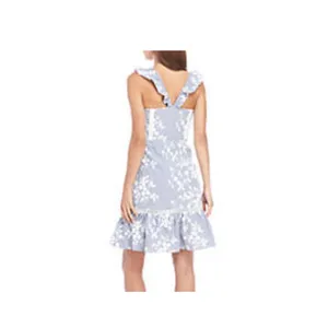 Sam Edelman Embroidered Eyelet Ruffle Sleeve Dress Size 8 thumbnail 3
