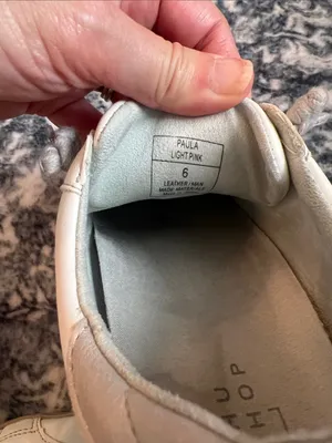 ShuShop White Sneakers with Taupe Accents and Star Detail thumbnail 5