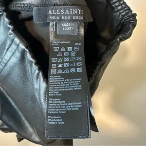 ALLSAINTS Cora Cycling Shorts Leather Raw Hem Sz 0‎ thumbnail 4