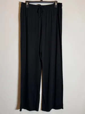 Nuuds Wide Leg Lounge Pants Women's Large Black Loungewear Comfy Relaxation Cozy thumbnail 5