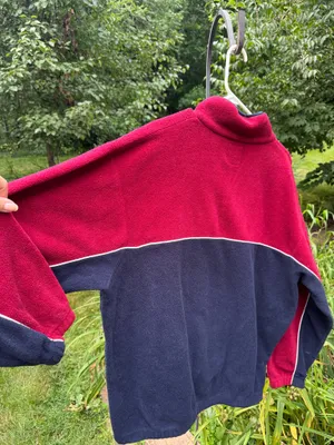 Faded Glory Vintage Quarter-Zip- red and blue thumbnail 5