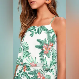 Lulu’s Evadne White and Teal Tropical Print Two-Piece Maxi Dress NWT Size XS thumbnail 6