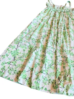 J. Crew Gathered Tank Midi Dress Lime Cherry Blossoms Smocked Cotton Size 8 NWT thumbnail 14
