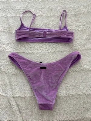 Triangl Lilac Velvet Bikini Set - Two-Piece Swimsuit, Size XS Top and Small Bottom thumbnail 3