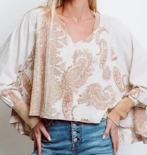 Free People LARGE True Perfection Tee in Almond Milk NWT thumbnail 1