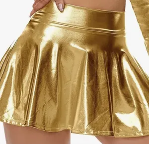 Rave Festival Gold Metallic Skirt + Bikini Set thumbnail 1