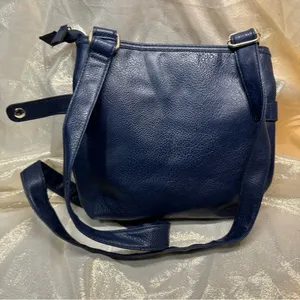 Rosetti Cross Body Bag Purse Blue Pebbled Adjustable Strap Lined thumbnail 3