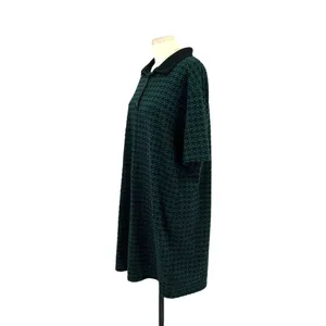 Zara Jacquard Polo Short Sleeve Tee Shirt‎ Dress Green Black Size Medium thumbnail 6