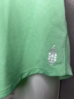 FP Movement Shirt Womens Medium Green V Neck Open Back Cutout Short Sleeve Yoga thumbnail 5