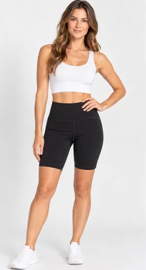 Everlane Perform Bike Shorts Womens M Black High Rise Compression thumbnail 1