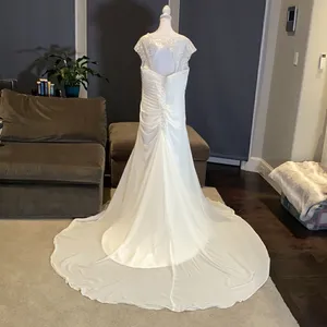Women’s Chiffon Wedding Dress Corset Back Size 16 NWOT thumbnail 6