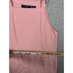 Vintage Mountain Lake Casuals Medium Overalls Dress Red Checkered Cotton Pockets thumbnail 9