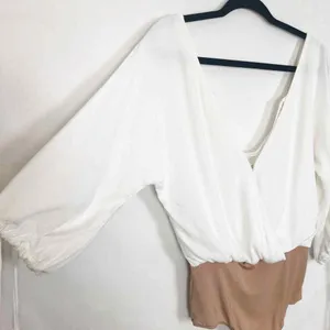 For Love & Lemons V-Neck White Womens Bodysuit Size Small thumbnail 6